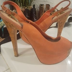 Dolce Vita Suede Peep toe Platform sling backs